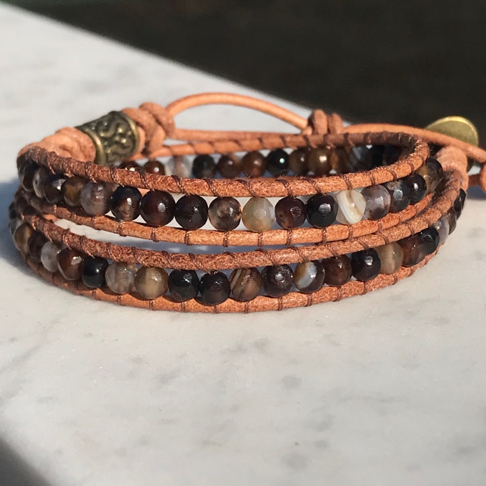 Brown double wrap bracelet